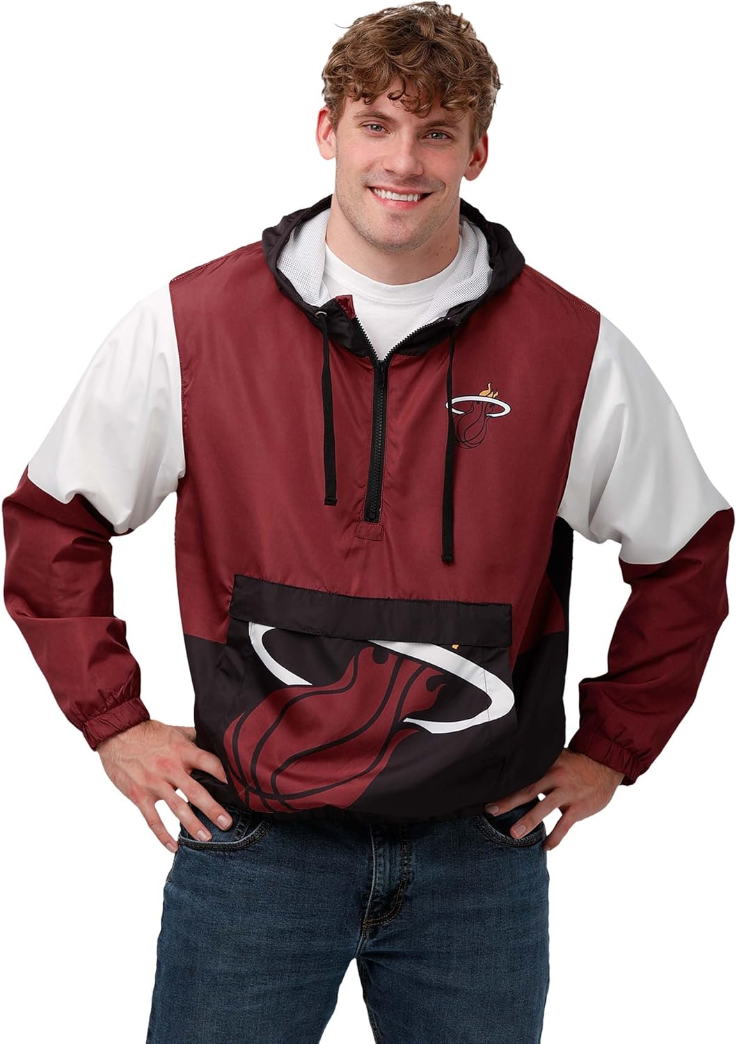 FOCO Men's NBA Team Logo Warm-up Windbreaker Jacket Miami Heat Medium Team Color