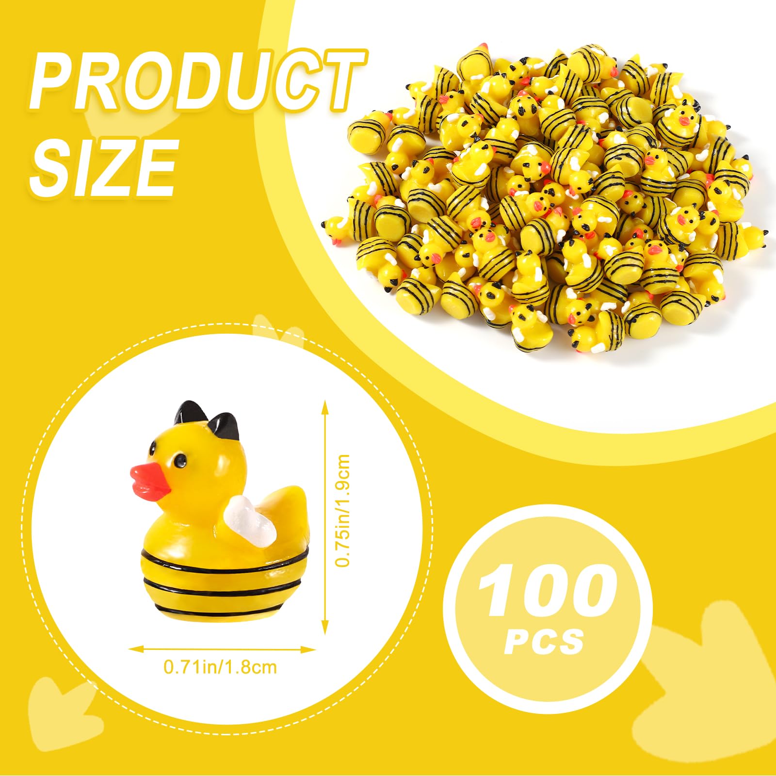 Lasuroa Mini Ducks Set - Tiny Resin Ducks & Bees for Garden, Landscape, Dollhouse & Potted Decorations