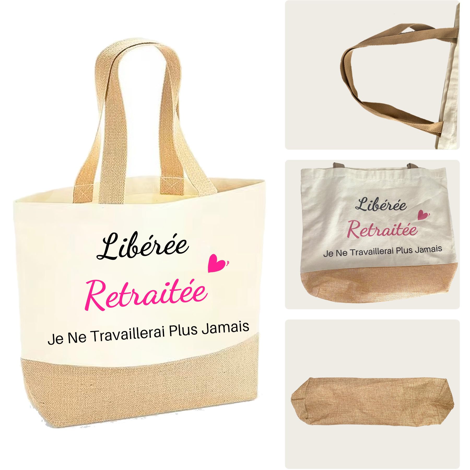 Tote Bag Retraite Cadeau pour Femme Sac Retraitée