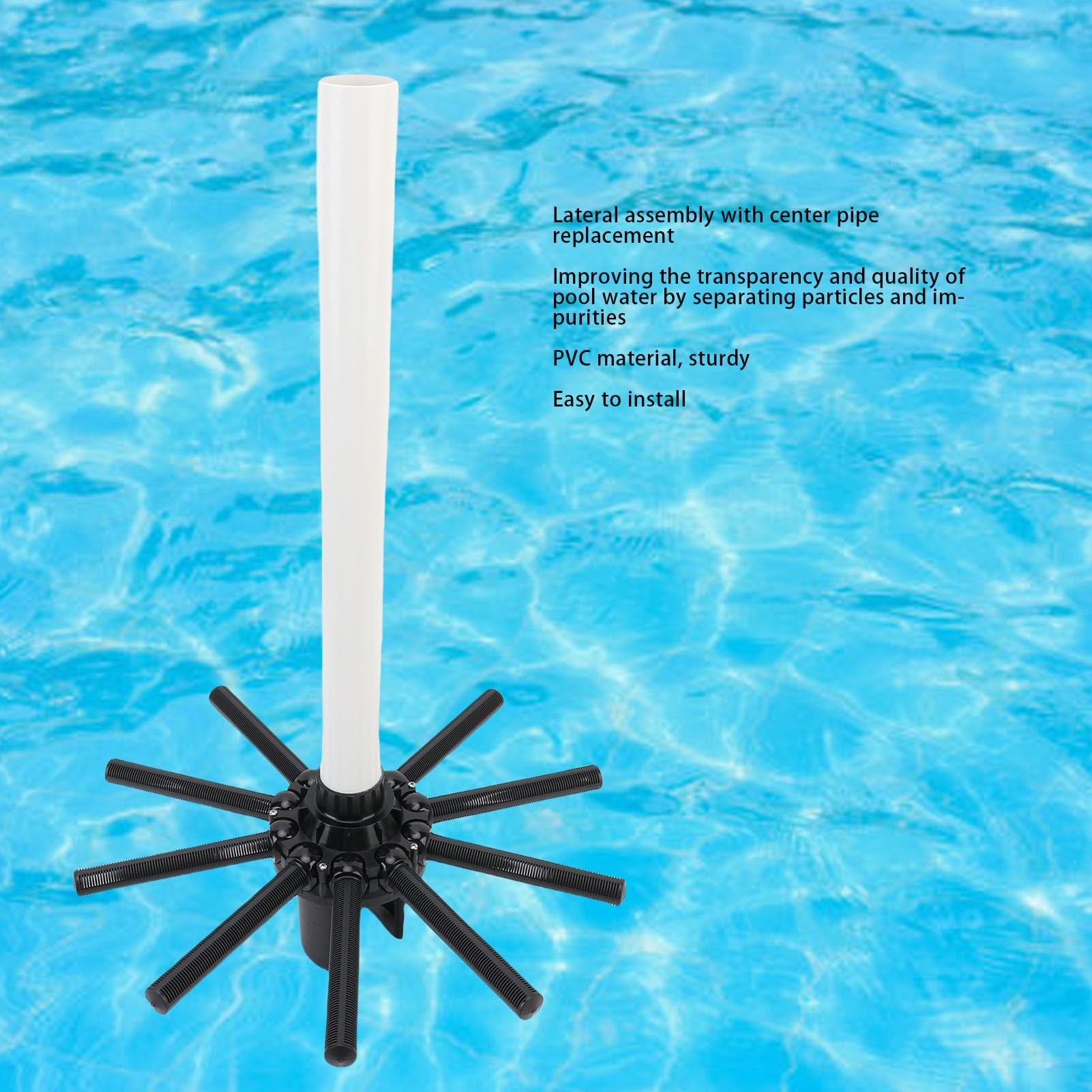 Cryfokt Ensemble Latéral de Filtre de Piscine en PVC avec Tuyau Central de Remplacement pour S270T2 S244T S310T2 S360T2, Pièces de Filtre à Sable, Moyeu Pliable pour Une Installation Facile