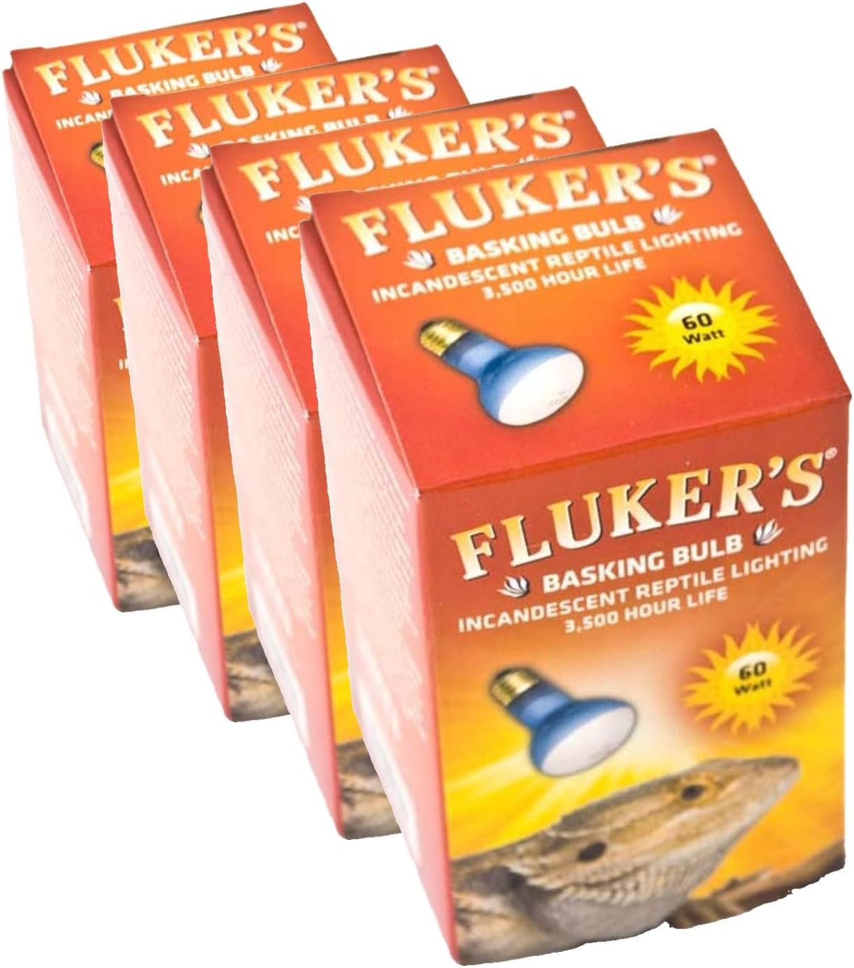 Fluker's Incandescent Basking Spotlight Bulbs for Reptiles Tanks, Reptile Heat Lamp Bulbs for Infrared Light, 150-Watt (Pack of 4)