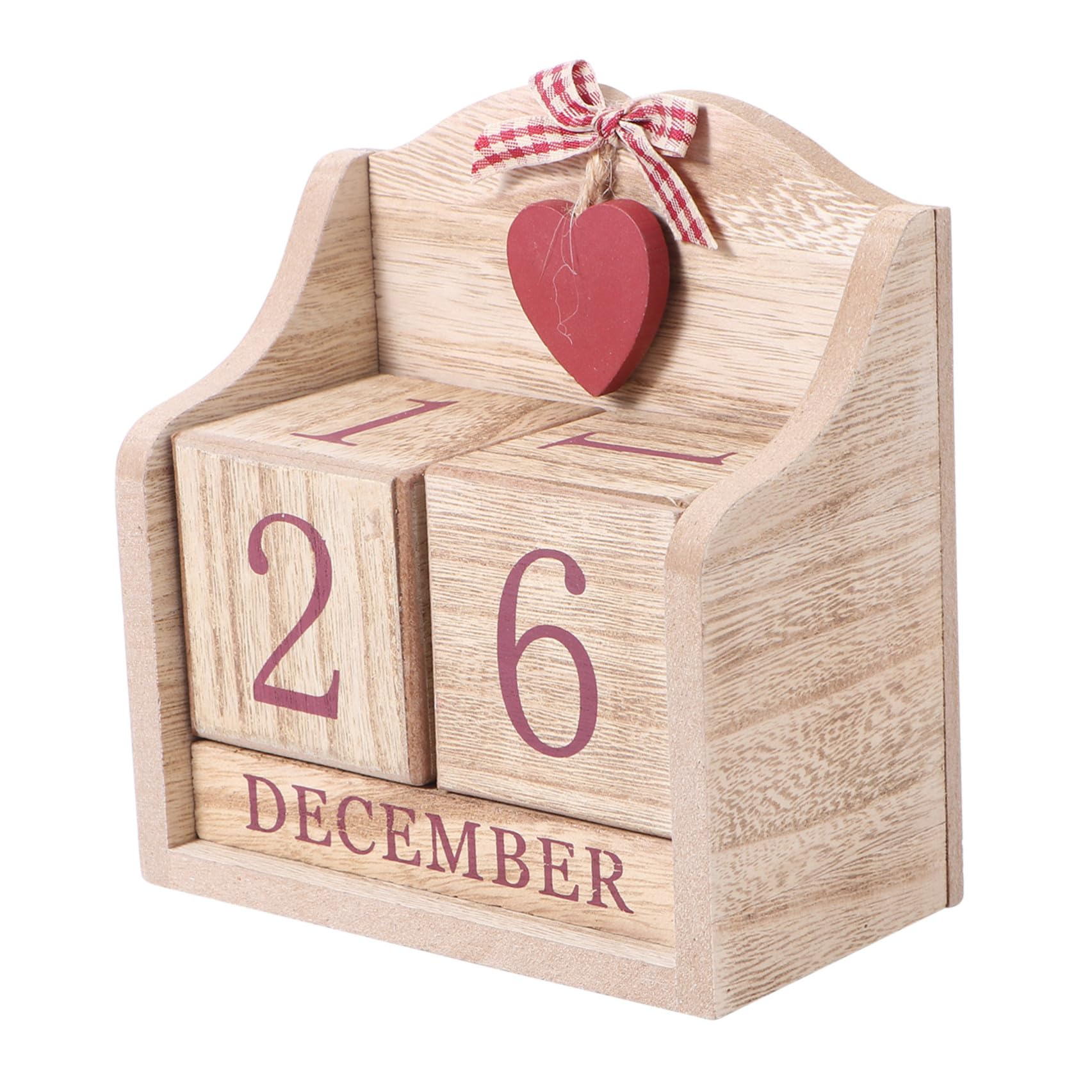 GALPADA Calendario in Legno a Tema Retrò con Cambio Manuale della Data, Decorazione da Tavolo Unica per Scrivania Scolastica e Artigianato