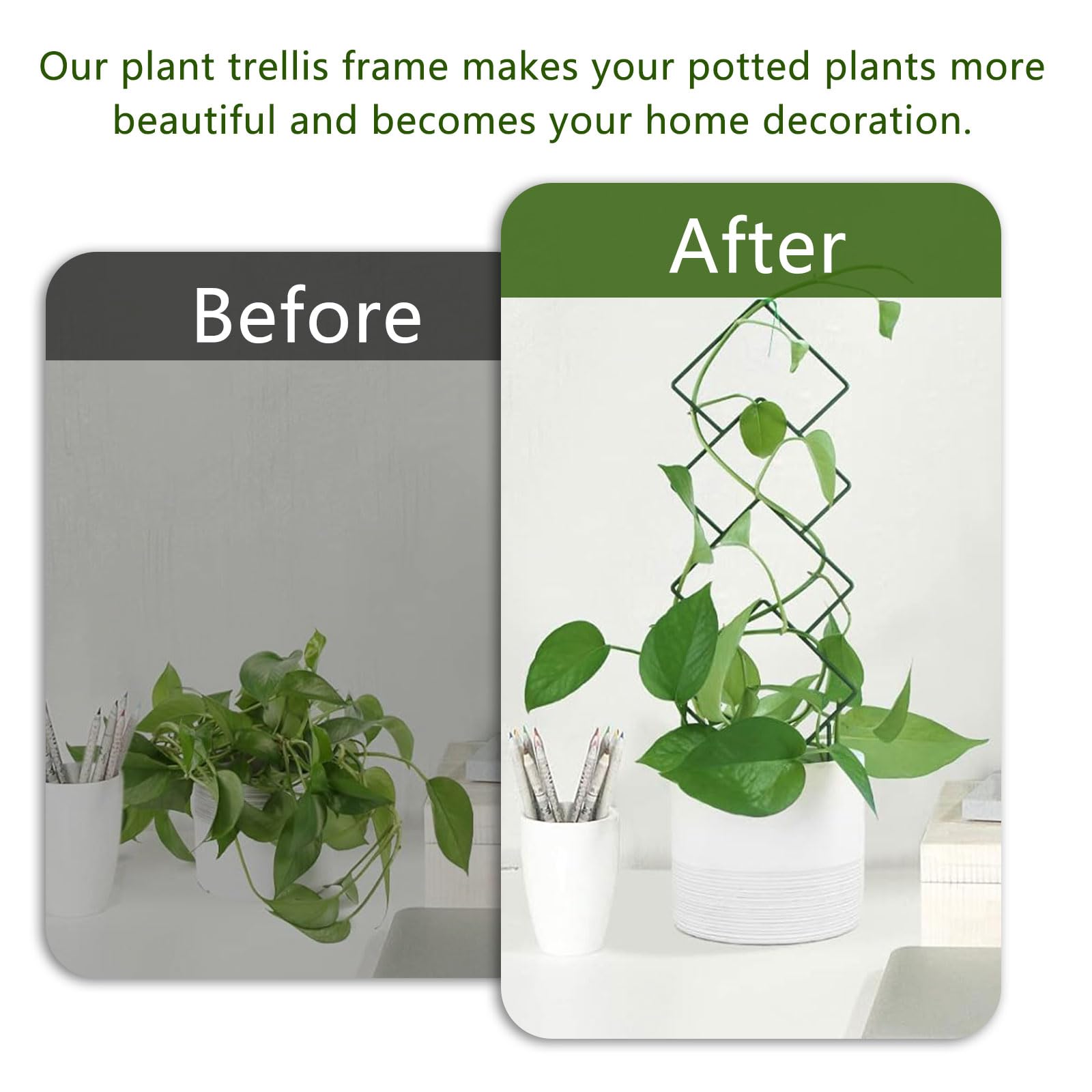 Nuxn Lot De 6 Petits Treillis De Jardin En Plastique Pour Plantes Dinterieur Treillis Superpose Support Pour Plantes Grimpantes Fleurs Legumes Roses Lierre Concombres