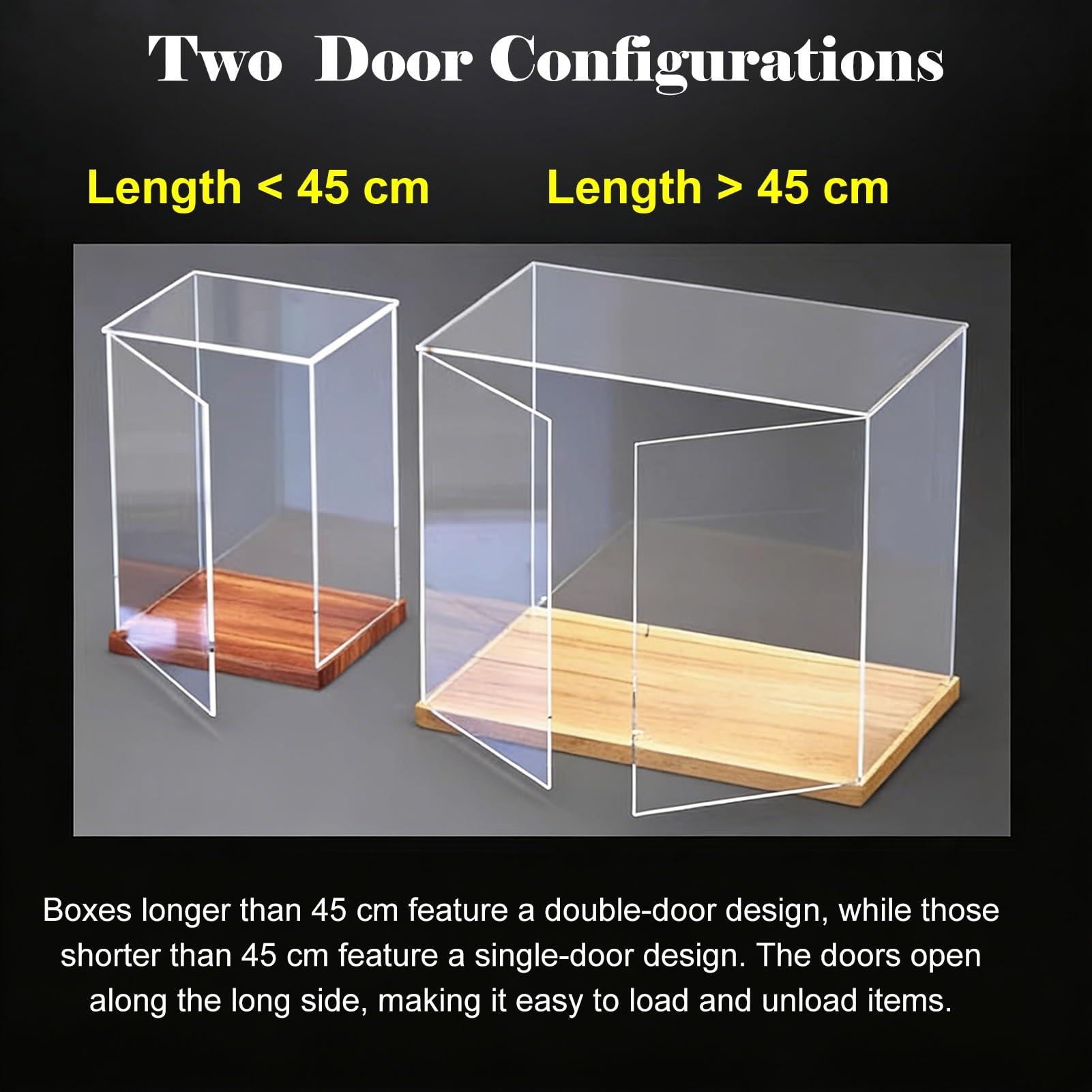 Cajas de Metacrilato Vitrina de Acrílico Transparente Sobremesa con Puerta, Plástico a Prueba Polvo para Figuras Acción / Objetos Colección(Light Wood,30x30x60cm)
