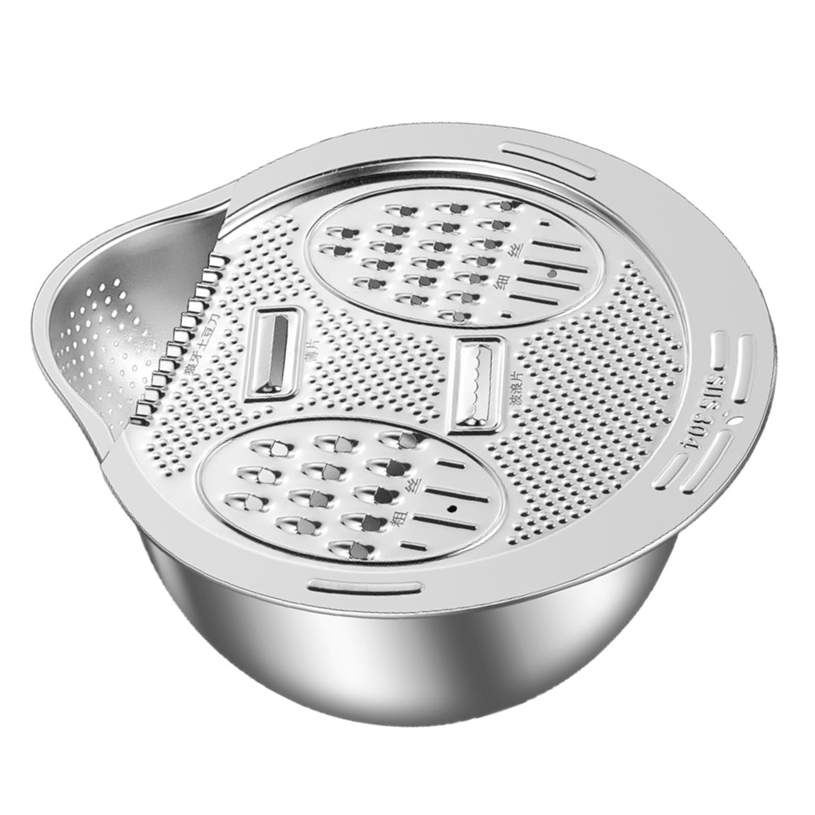CAZSTYK Steel Rice Washer Bowl Small Colander Strainer with Grater for Quick Draining Cleaning Vegetable Kitchen Essential Rice Washer with Grater