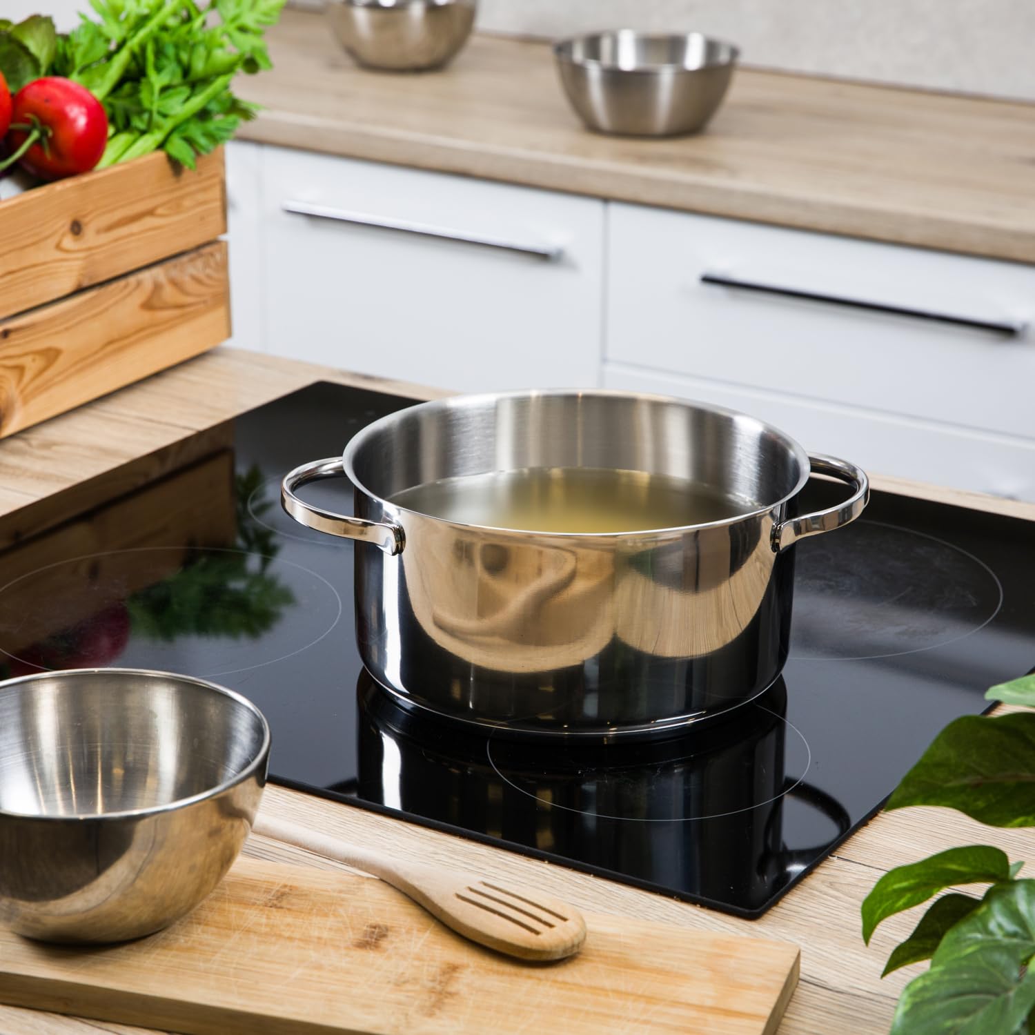 Moneta Allegro Casserole Inox 20 Cm Avec 2 Poignées – Acier Inoxydable De Qualité, Tous Feux Dont Induction – Lavable Au Lave-Vaisselle