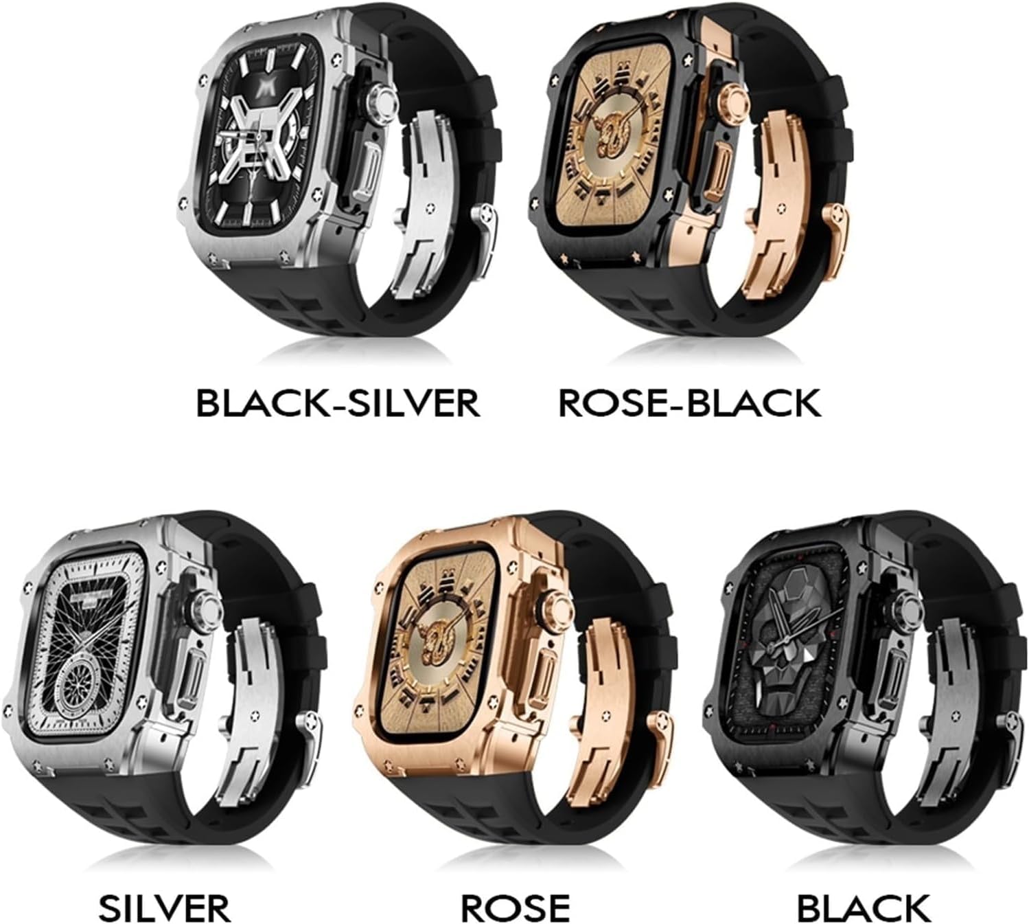 MXCERH RM Style Mod Kit Stainless Steel Metal Watch Case+Fluorine Rubber Watch Band，For Ultra 8 49MM Sport Watch Strap Bezel，For iWatch Ultra 8 Series With Tool