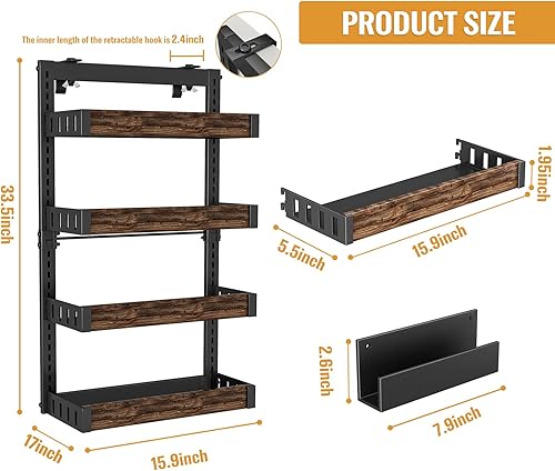 Miniatura 2 de ARSTPEOE Organizador para colocar sobre la puerta, organización y almacenamiento de despensa ajustable, organizador de despensa sobre la puerta,