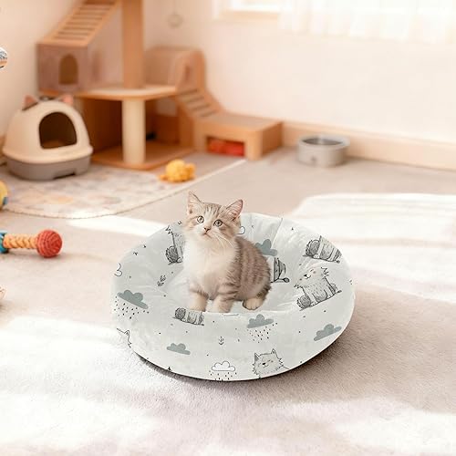 Miniatura 3 de KLL Cartoon Grey Wolf Cute Warm & Soft Pet Cat Bed fluffier Cat Pillow Bed for Small Size Pets Supplies Camas para mascotas Grandes