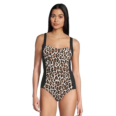 Tommy Bahama Island Cays Leopard Square Neck One Piece Women