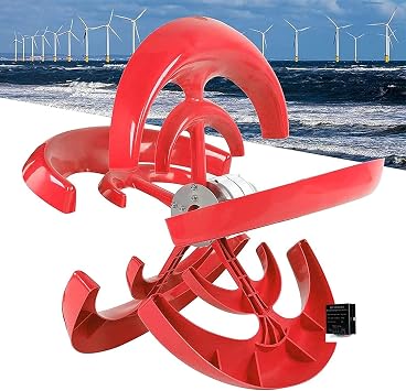 1500W Vertical Axis Wind Turbines Generator Kit, 12V 24V 48V Lantern 5 Blades Wind Turbines Motor Kit with Charge Controller, for Boats, Terraces, Cabins, Mobile Homes