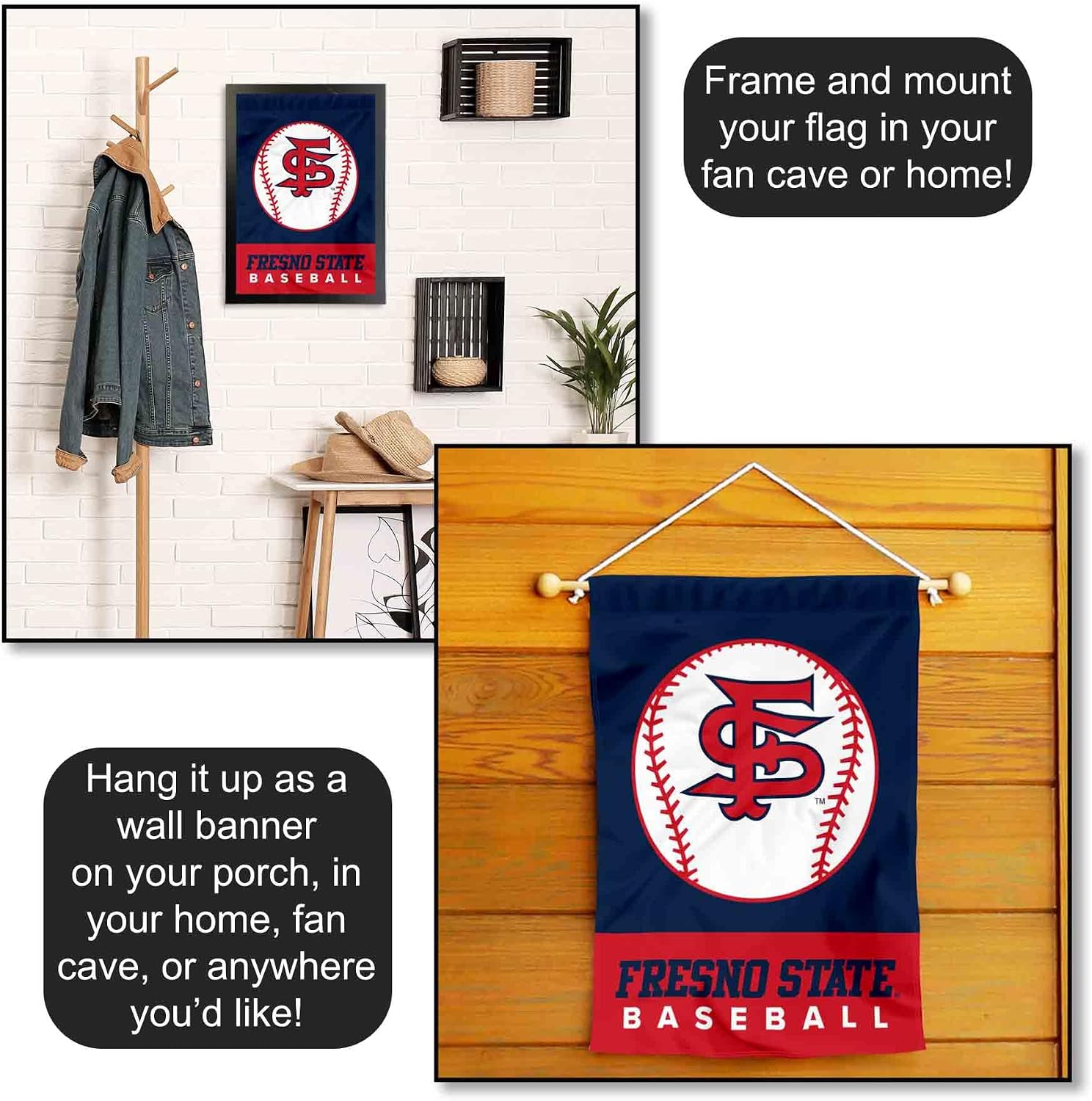 Fresno State Bulldogs Baseball Garden Banner Flag