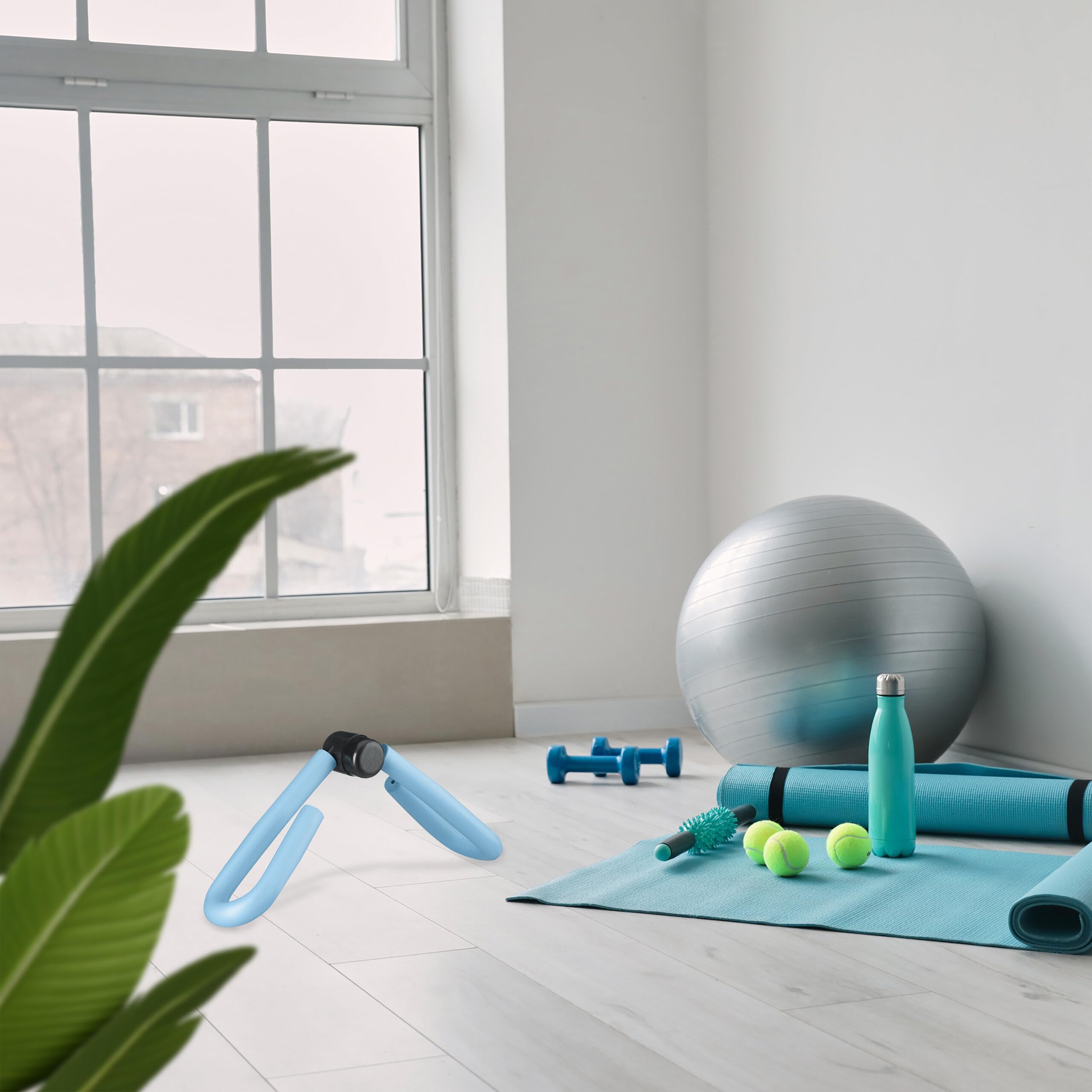 Relaxdays Appareil de Musculation, pour Cuisses, Bras & Jambes, Accessoire Polyvalent, adducteurs, Petite Presse, Bleu