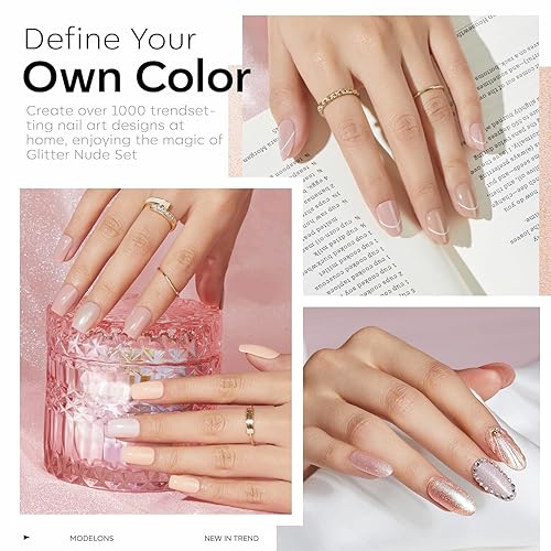 Vista 163 de Modelones - Set de esmaltes de uñas de gel, otoño, invierno, 6 colores, tono nude, esmalte de gel marrón, beige, caqui, juego de esmalte de uñas Un