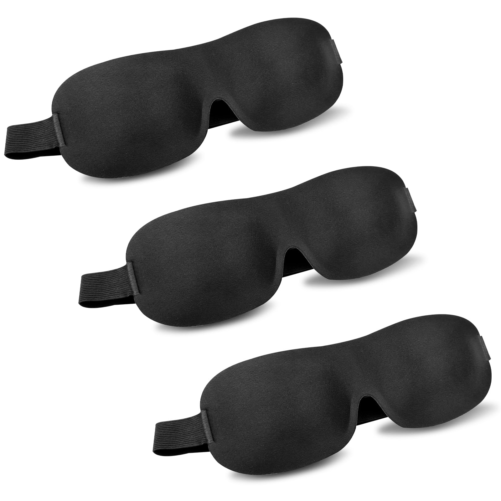 3 Piezas antifaz para dormir, sleep mask para hombres y mujeres, tapa ojos con correa ajustable, Anti-Luz antifaces, mascara dormir 3D, eye mask para Siesta, Descanso y Viajes