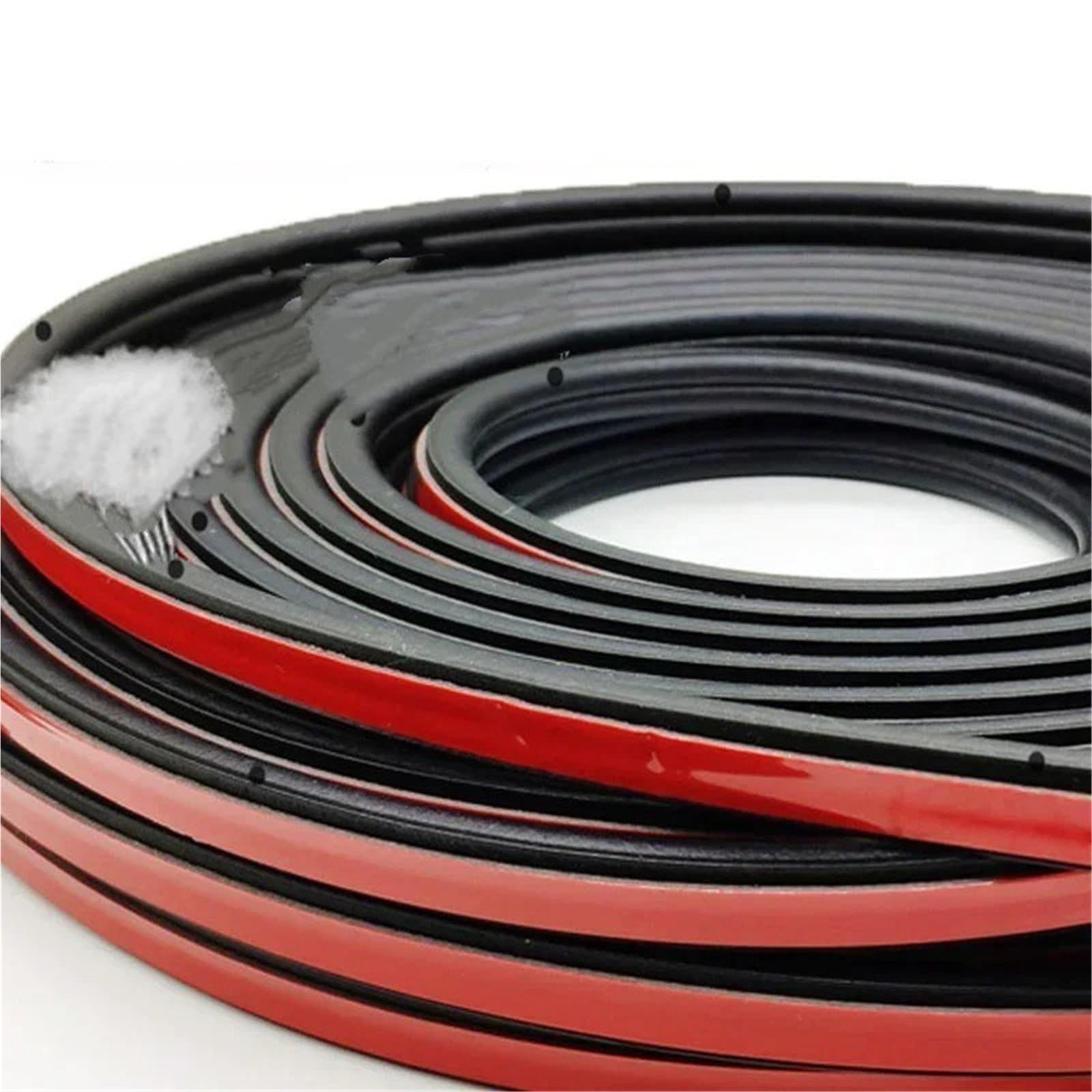 Frvvpl 5 Meters Car Door Seal Strip Rubber Car Door Seal Strip Rubber Double Layer Sealing Protector Weatherstrip Waterproof For Glass Window Hood Trunk(5 Meters)