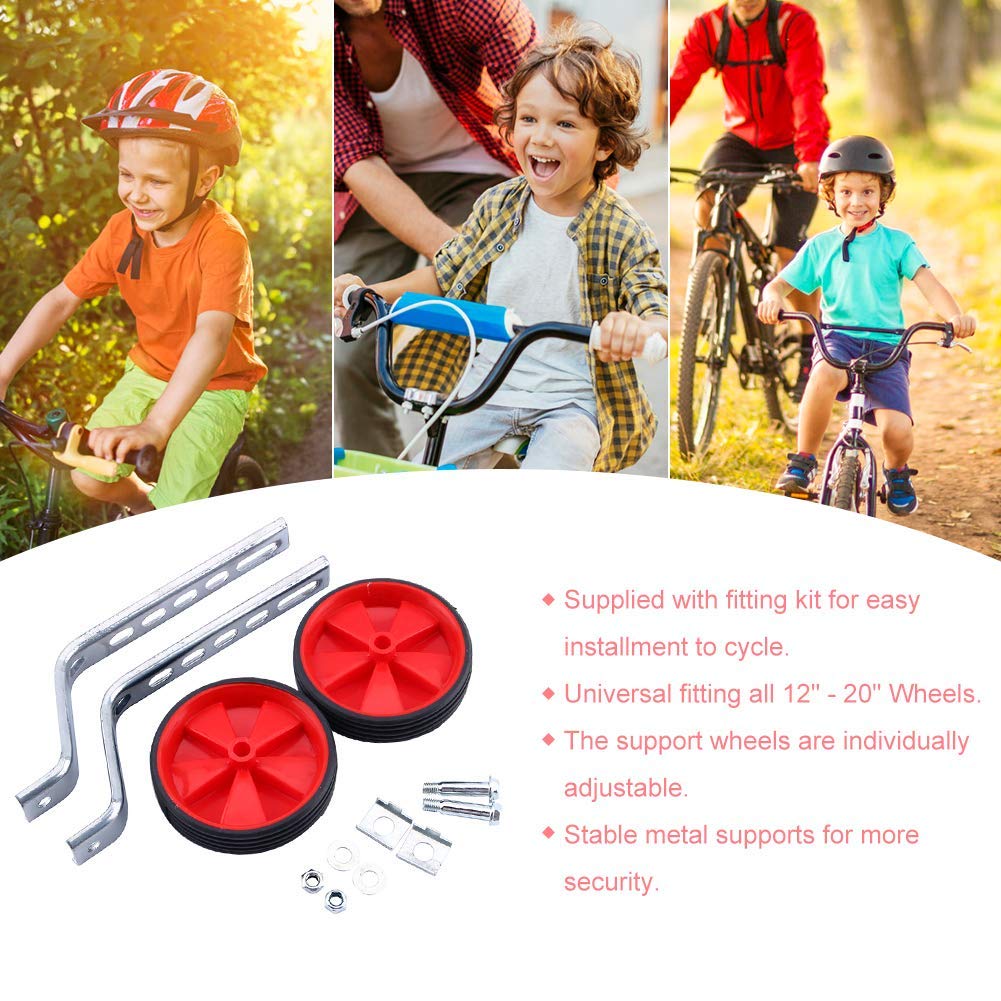 Ruedines De Bicicleta Infantil Yosoo Para Ruedas De 12 A 20 Pulgadas  Color Rojo, Ajustables Y Estables