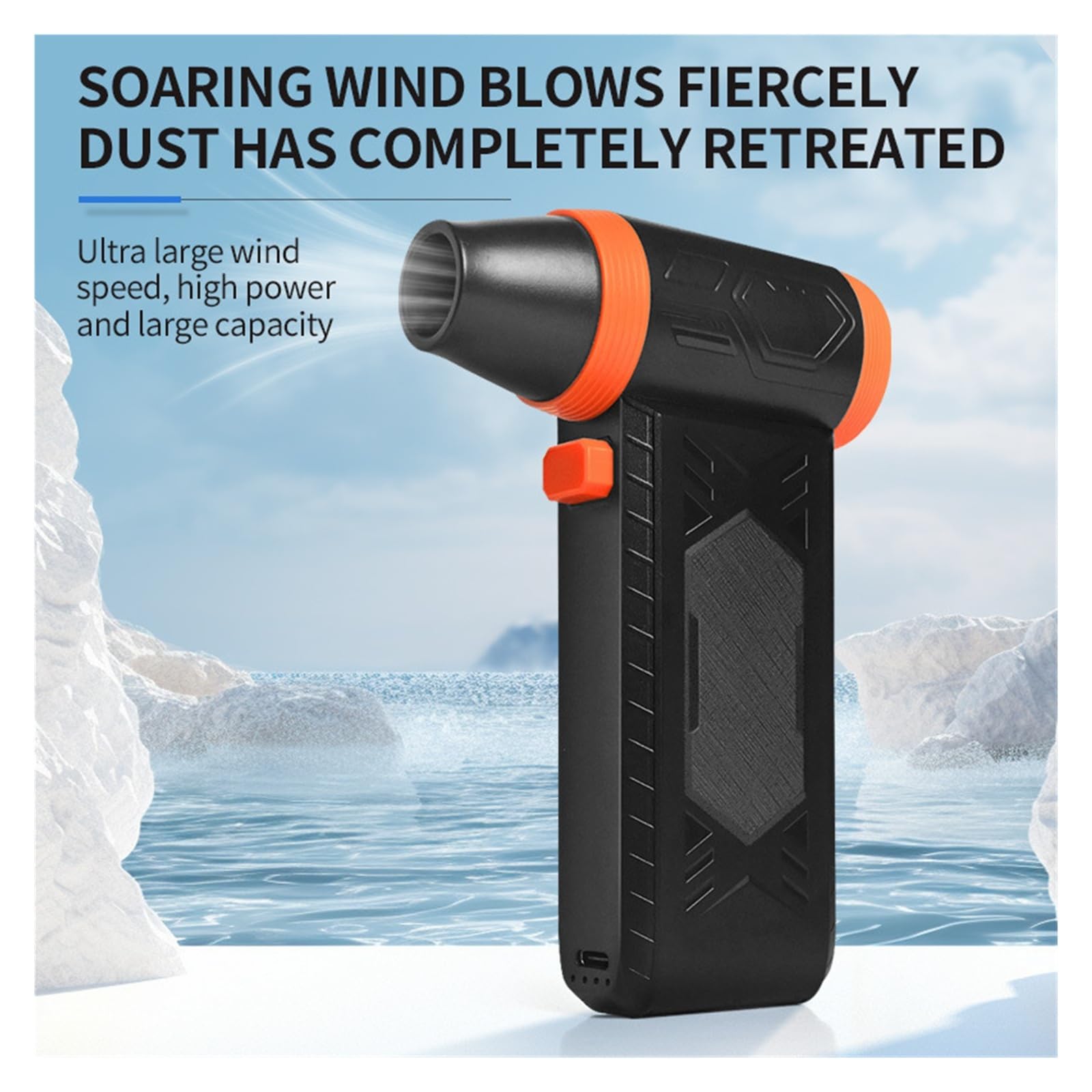 Soplador de Hojas, Soplador de Polvo con Empuje Ligero, Potente soplador Aire 350 g, Ventilador Turbo Alta Velocidad, sin escobillas