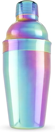 Blush Mirage Rainbow - Coctelera para cócteles fríos, Margarita, Whisky Sour, coctelera de Martini espresso de acero inoxidable con colador para