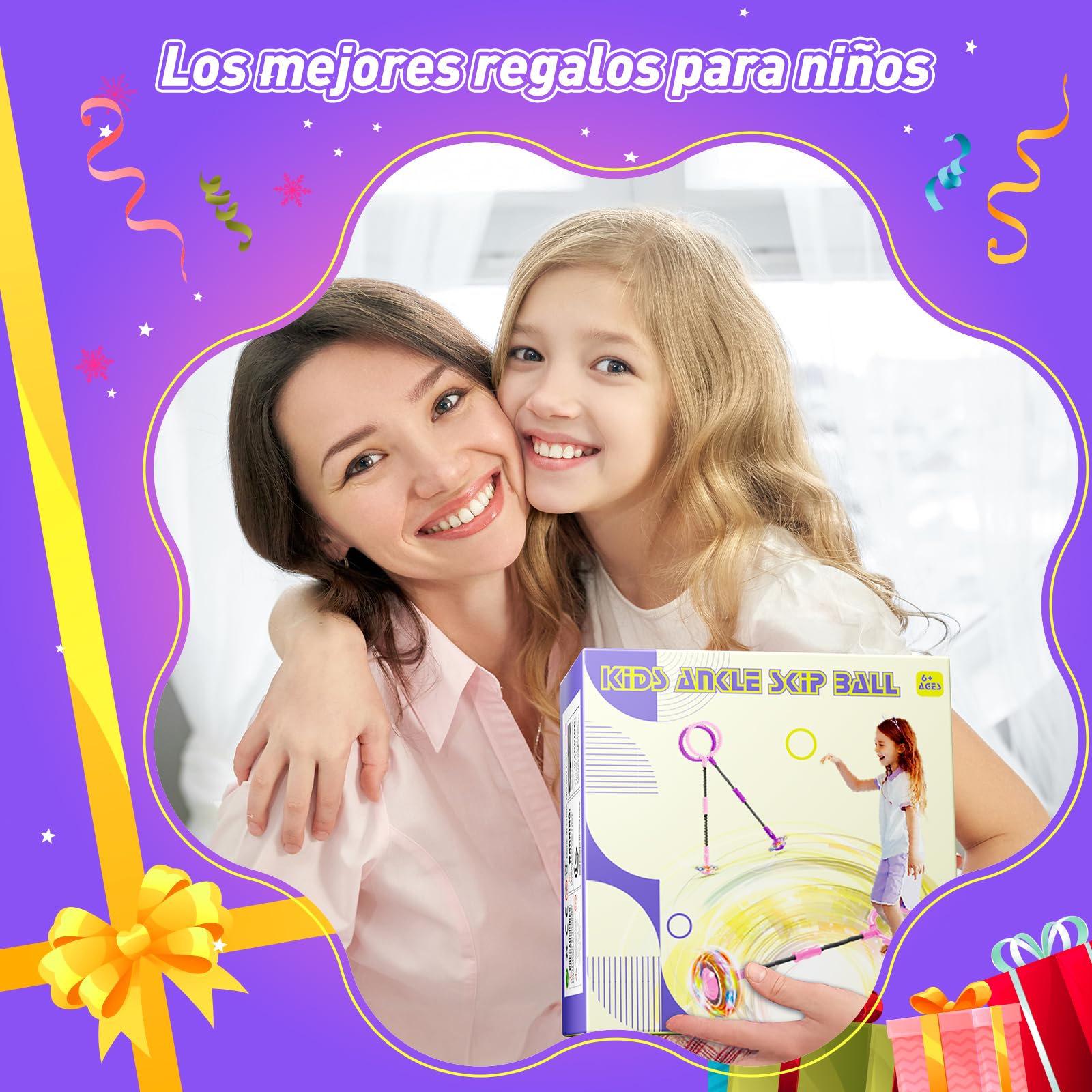 Bola de Salto de Tobillo Juguete Niña 6 7 8 9 10 11 Años Recargable Skip It Luminoso Regalos Juegos Niñas Bola Saltarina para Niños con Conteo de Vueltas Conteo de Calorías Conteo de Tiempo Violeta