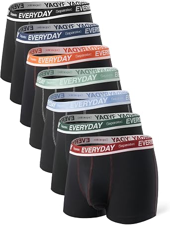 Separatec 7 Pack Men's Boxer Briefs Breathable Soft Cotton Underwear Colorful Everyday Boxer Shorts Multipack with Supportive Dual Pouch