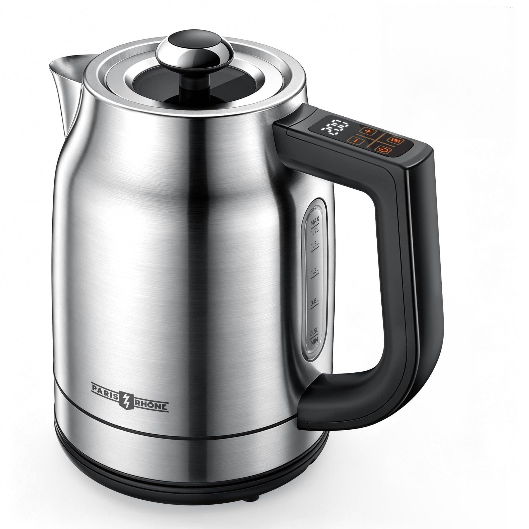 electric kettle temperature control, 1.7l 1500w electric tea kettle with 13 temperature settings, strix thermostat, led display&touch control, auto shut-off protection, boil dry protection
