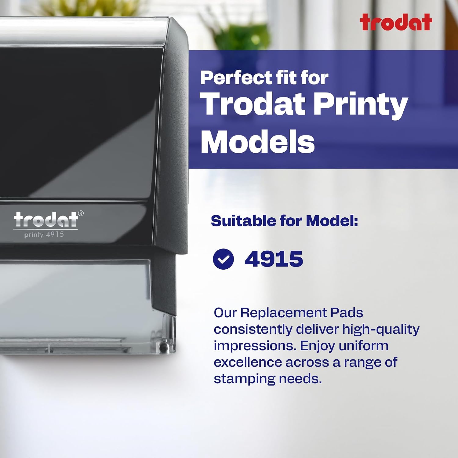 Trodat Replacement Pads, Printy 4915 Stamp, 3 Pack, Black