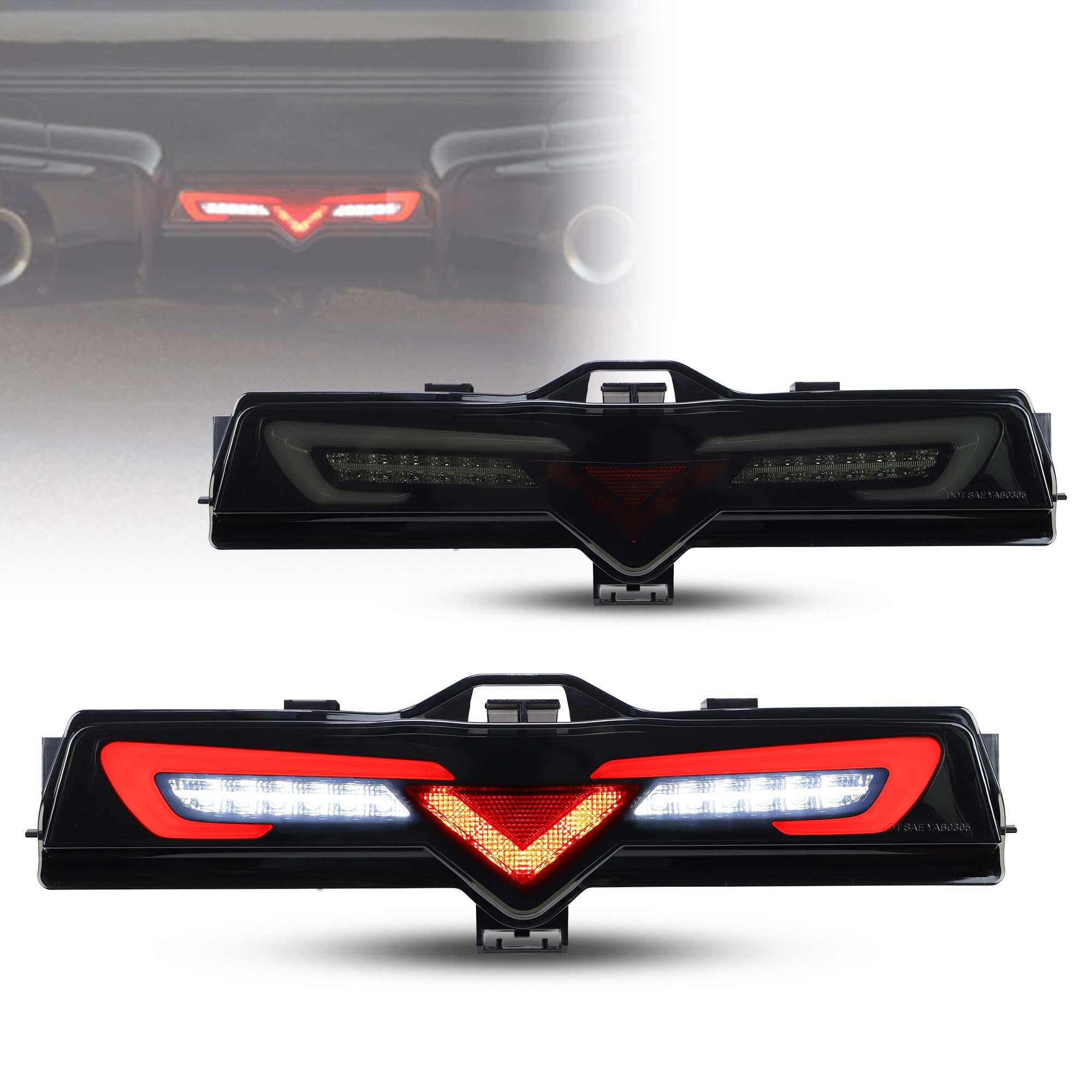 VLAND LED Luces traseras para Toy-ota GT86 2012-2019, Su-baru BRZ 2013-2018, Sci-on FRS 2012-2016 luz de parachoques trasera, kit de luz antiniebla trasera (niebla trasera, freno, marcha atrás)