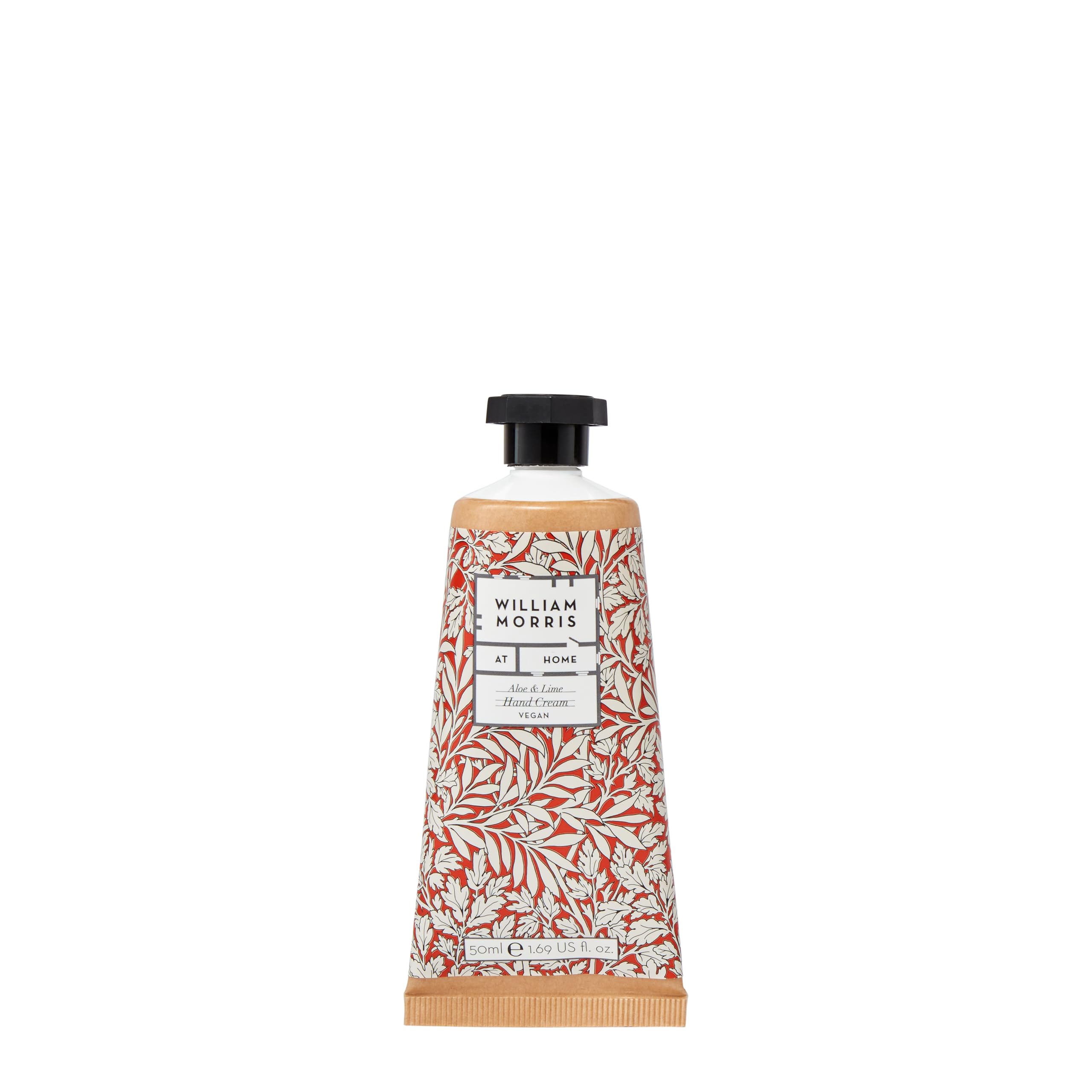 William Morris At Home Hand Cream 50ml, Enriched with Shea Butter, Floral Fragrance With Cedarwood, Pocket and Travel Size, Vegan and Cruelty Friendly, Aloe and Lime, Foliage