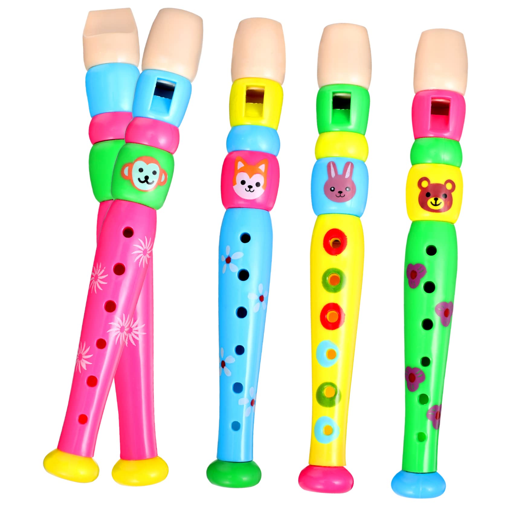 CIYODO 4Pcs Flutes for Educational Musical Instruments for Beginners Recorders with Sound Fun for Music Classes and Parties Develop Motor Skills and Music