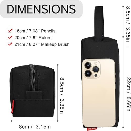 Miniatura 39 de Fmeida Estuche para lápices estético, bolsa de lápices de gran capacidad, estuche portátil para bolígrafos, oficina, papelería, bolsa de maquillaje