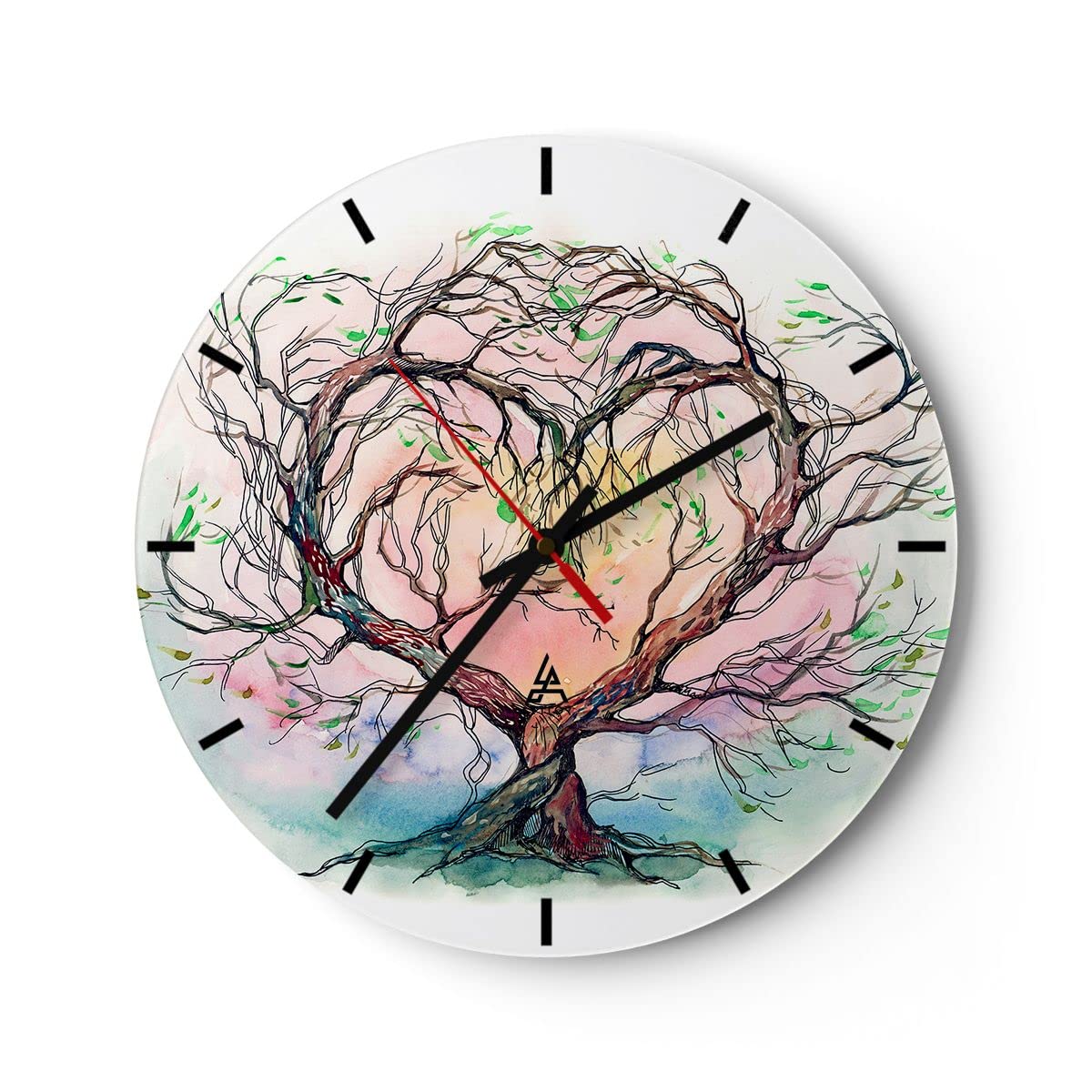Horloge Murale En Verre ARTTOR – 40x40cm – Silencieuse – Design Abstrait Nature