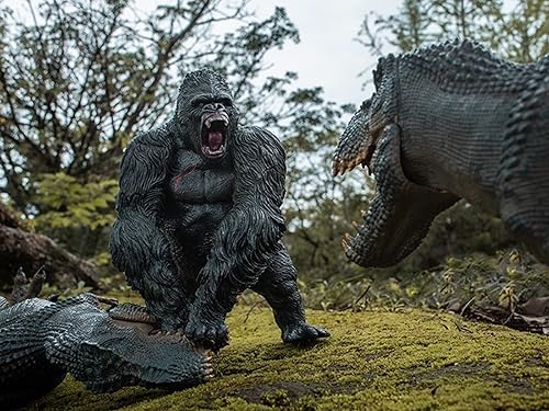 Miniatura 6 de Gorilla VS Vastatosaurus Rex - Juguetes de dinosaurio con figura de acción de roca realista, figuras de animales de tarbosaurus para juegos de rol