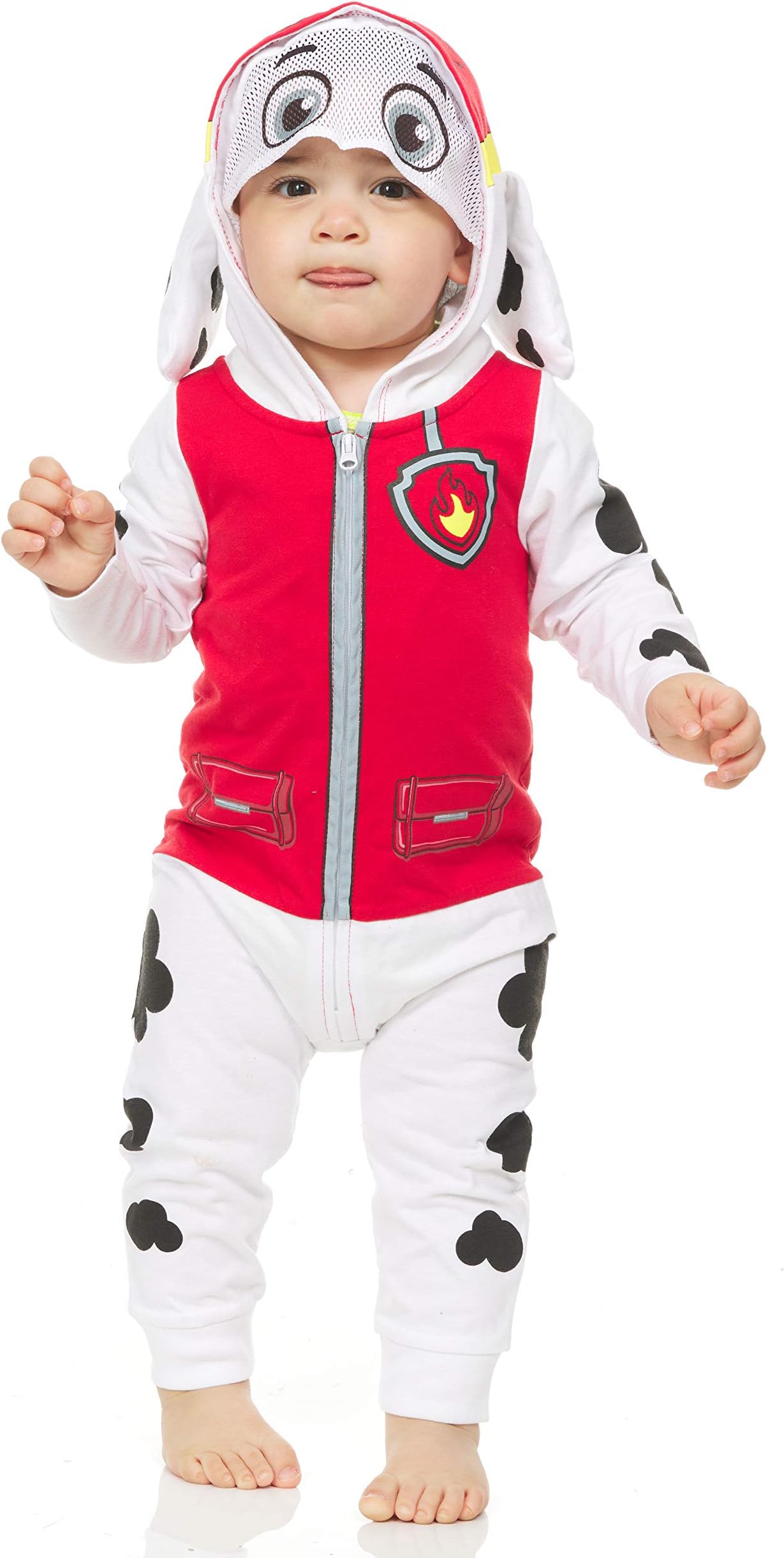 Paw Patrol Baby Boys Marshall Costume Costumes for Boys - Hooded Jumpsuit with Mesh Visor