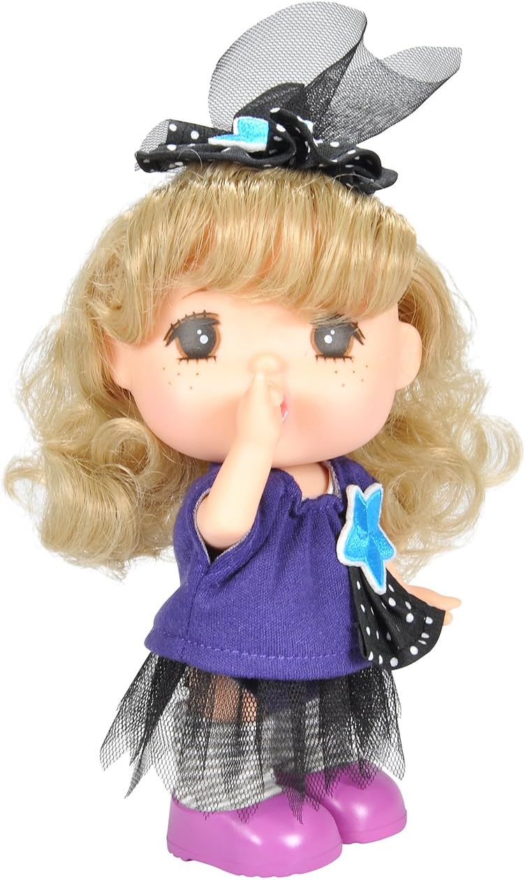 Gege Vinyl-Bodied Mini Blonde Girl Doll 6" - Purple
