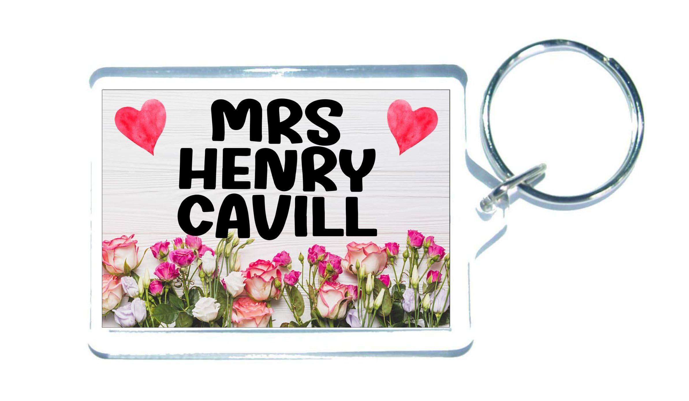 Decalarama Clear Mrs Henry Cavill Keyring Gift – Fun Cute Novelty Movie Star Fan Present