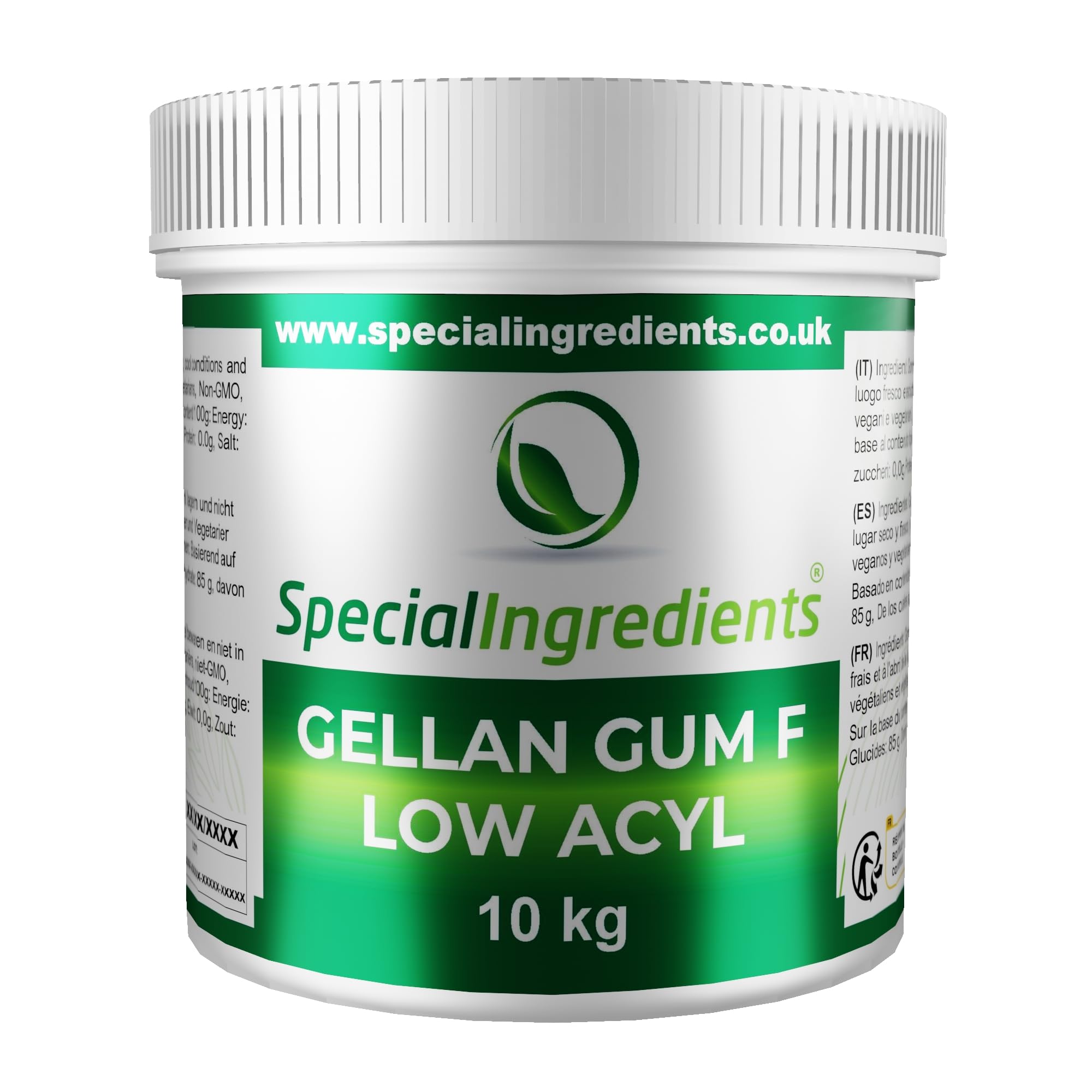 Gellan Gum Low Acyl 10kg Premium Quality Powder Non-GMO, Gluten Free – Recyclable Container