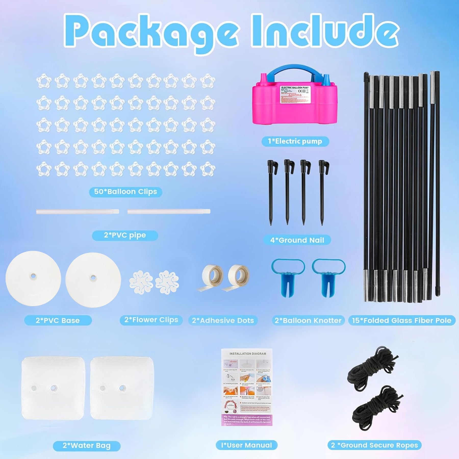 Amazon.com: Voircoloria Balloon Arch Kit with Balloon Pump