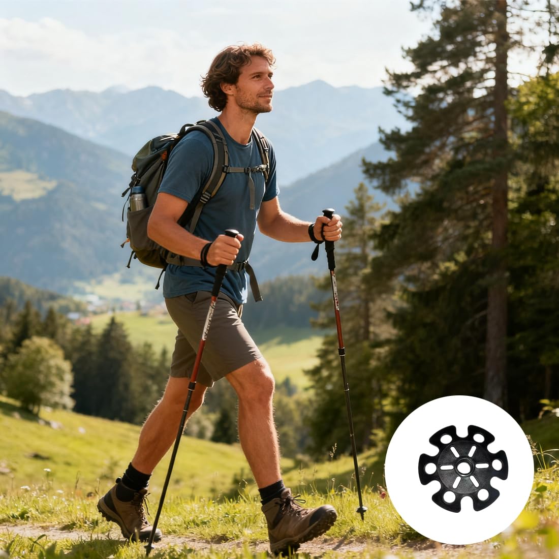 10 Pezzi Cestini da Neve per Bastoni da Trekking, Ricambi per Bastoncini da Passeggio, Protezione per Punte, Cestini Antineve e Antifango in Gomma per Escursioni