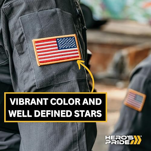 Miniatura 6 de Paquete de 6 parches bordados con la bandera estadounidense invertida borde dorado Estados Unidos de América parche de bandera del ejército de EE UU