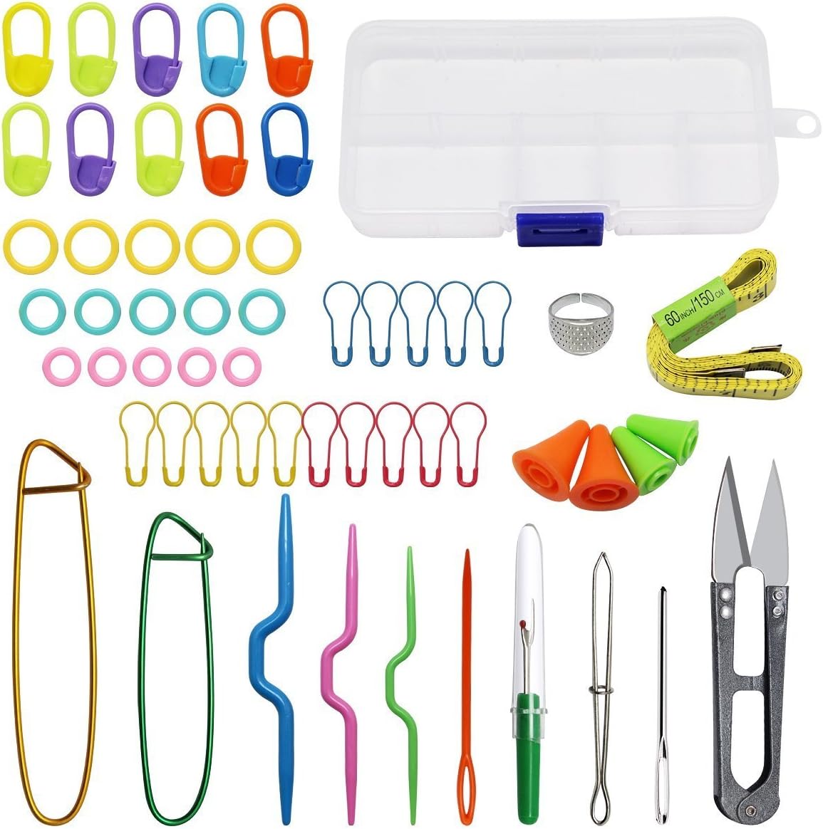 Hysagtek Basic Knitting Tools Accessories Needles Stitch Holders Markers Unpicker Crochet Starter Kit with Handy Case
