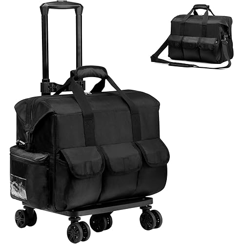 Nurse Rolling Medical Duffle Bag Work Nursing School College Student Must Have Clinical Home Health Cna Nr Gifts Carry On Bag with Wheels Doctor Emt Ems Healthcare Equipment Homecare Physician (Black)