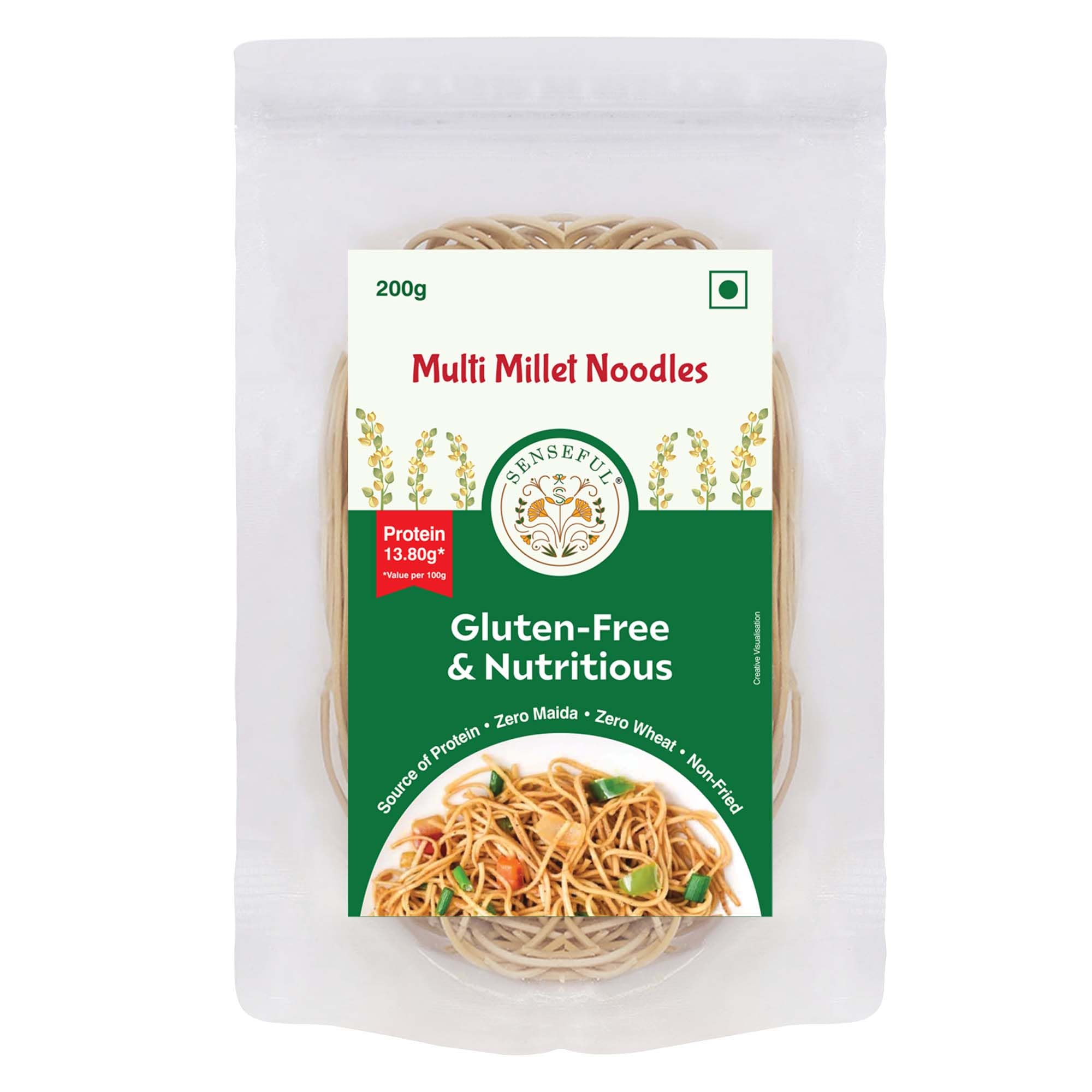 SENSEFUL Multi Millet Noodles - Gluten-Free, High Protein, Zero Maida, Zero Wheat, Non-Fried, Cholesterol Free & Trans-Fat Free - 200 gm (B092JP3KM6) Amazon Price History, Amazon Price Tracker