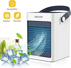 KKCITE Portable Air Cooler,3 in 1 Air Cooler,Humidifier,Purifier,Mini Air Conditioner Fan Noiseless evaporative Cooler Mobile Air Conditioner,Touch Control 3 Speed Fan for Home Office car Outdoor - coolthings.us
