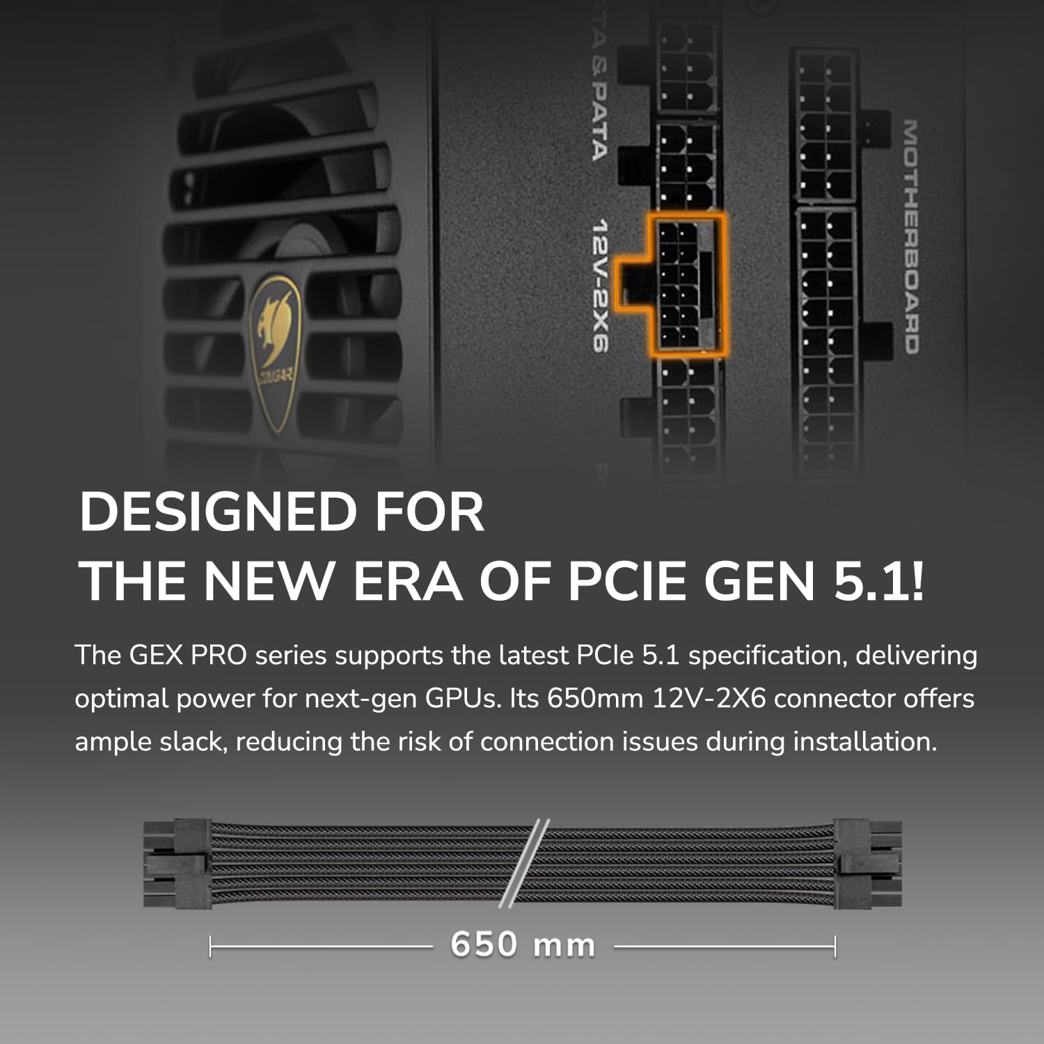 Cougar Netzteil GEX PRO 850W ATX3.1 80 Plus Gold Modular - PC-/Server Netzteil - 80 PLUS Gold (CGR GEXP-850)