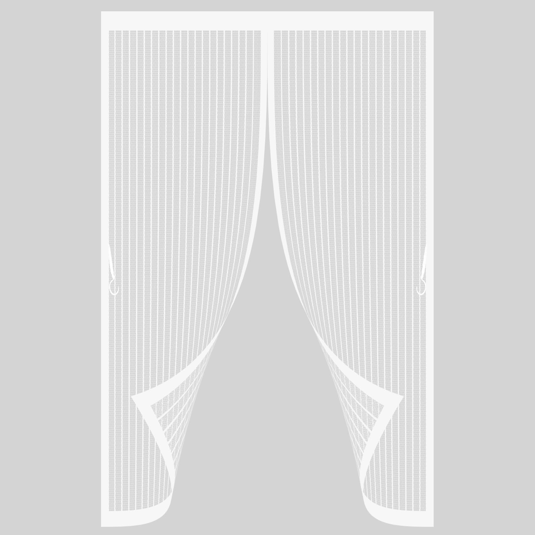 Fly Nets for Doors 190 x 240 cm with Powerful Magnets & Full Frame Magic Tape, Keep Bugs Out & Lets Fresh Air in Magnetic Thermal Door Curtain for Patio Doors Bedroom, White