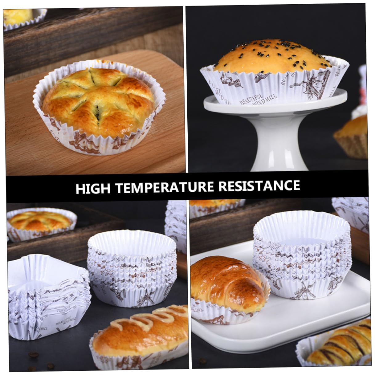 Cabilock 300 Piezas Capacillos de Papel para Pasteles Redondos a Prueba de Grasa para Hornear Muffins y Cupcakes