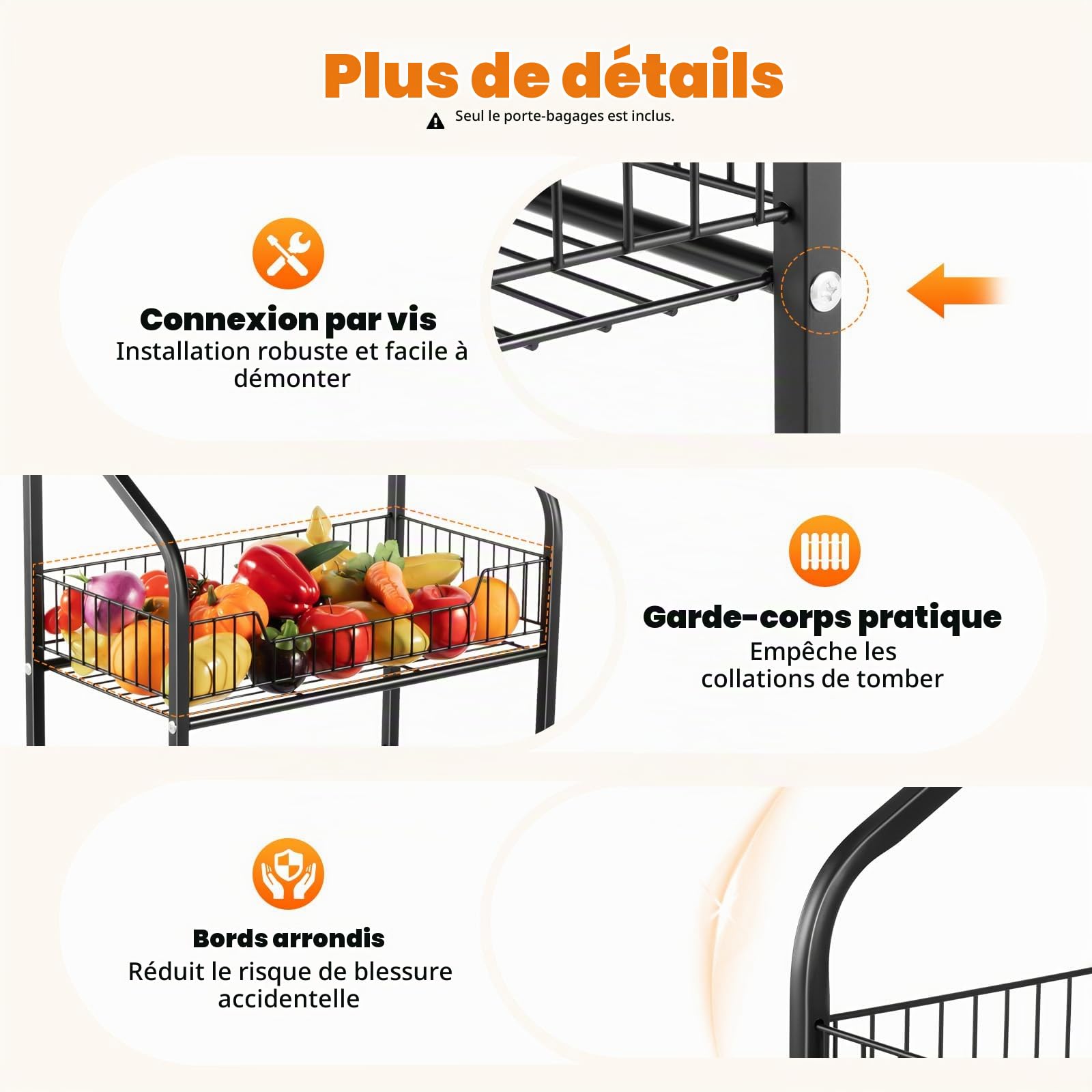 4 niveaux étagères de magasin supermarchés collations étagère à bonbons présentoir avec roues et 10 crochets, étagère en métal pour magasins, supermarchés, cuisines