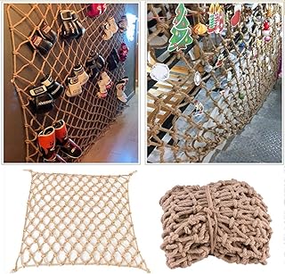 Outdoor Mesh Rope Climbing Netting Heavy Duty Hemp 1x6m, Kindergarten Decoration Anti-cat Railing Hemp Child Wall Decoration (6mm/8mm, 6cm/8cm/10cm/12cm/15cm) Safety Net for Kids