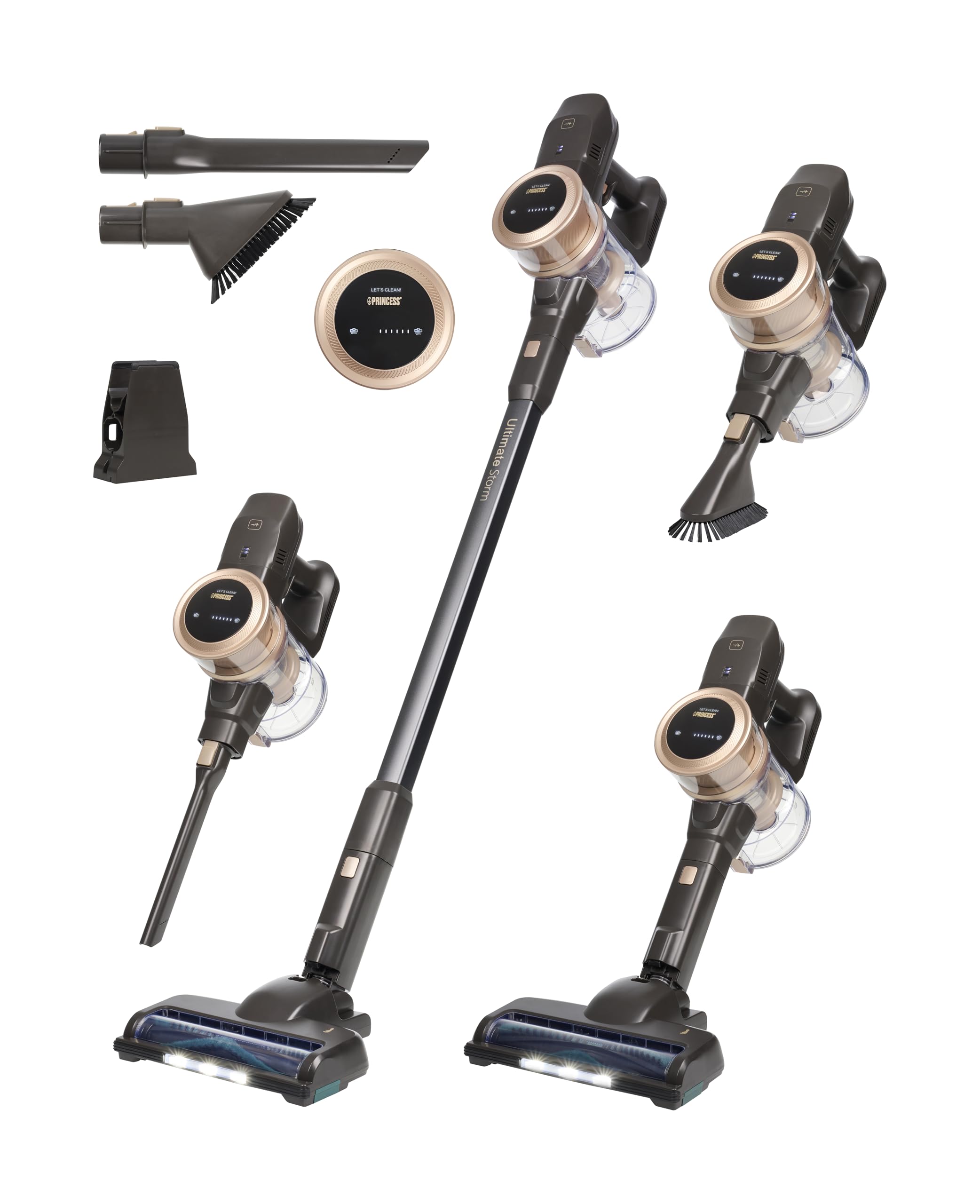 Princess Aspirapolvere Ultimate Storm, 27 Kpa, 45 Min, Motore Bldc, Per Peli Di Animali, Senza Filo, Senza Sacco, Leggero, 3 Velocità, Accessori Inclusi, 339395-image